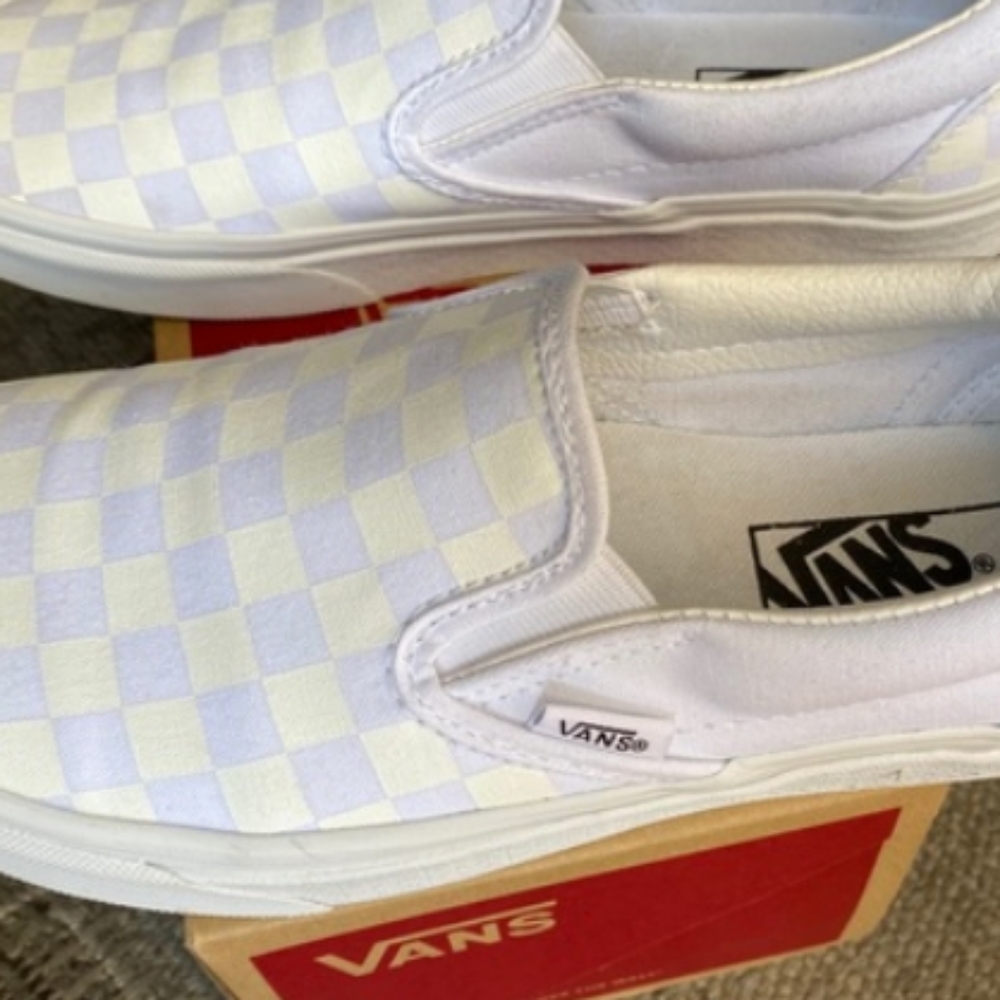 Vans White Off The Wall Checkered Slip On